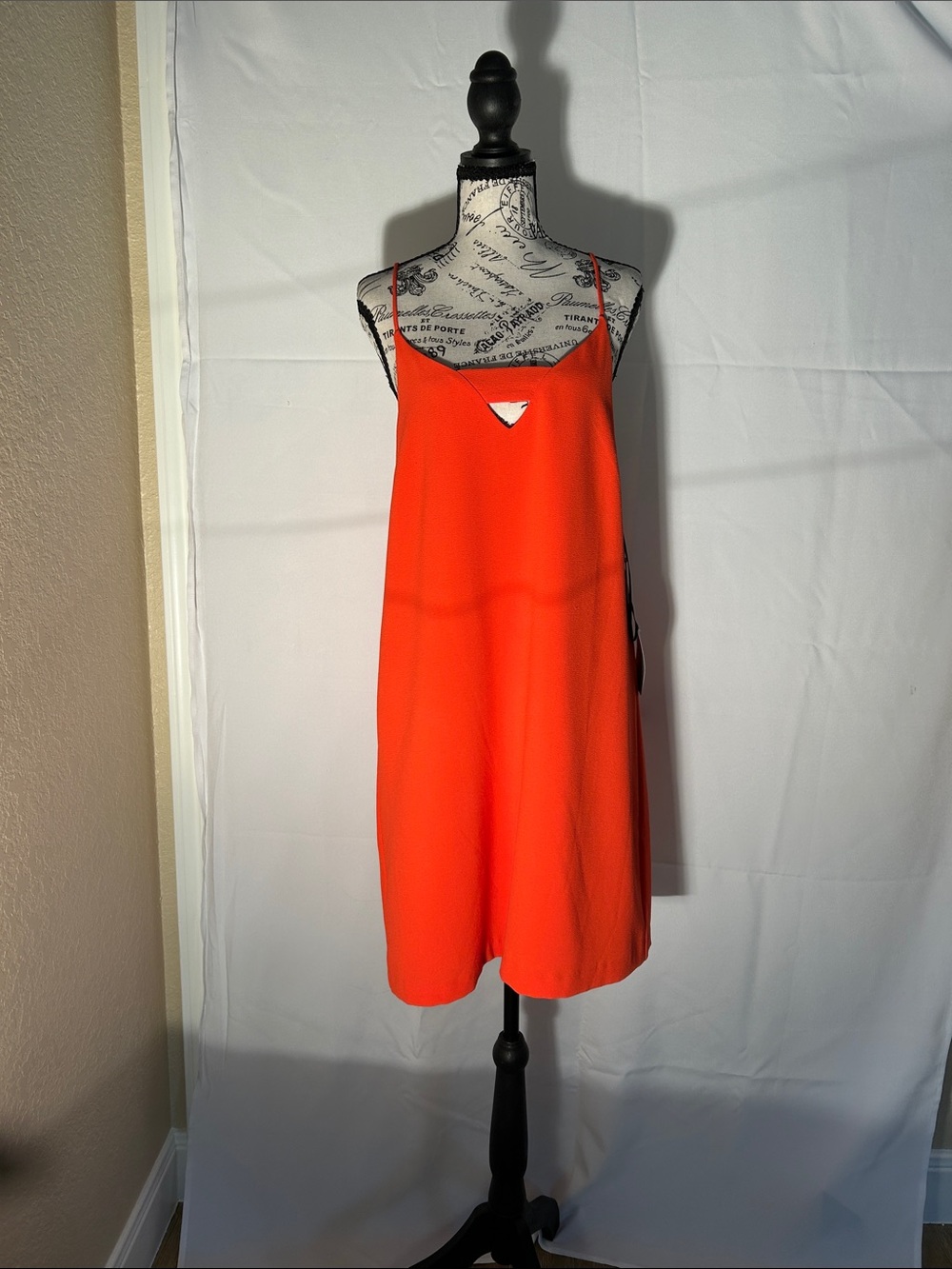 Slip-Style Lined Women's Dress in Bright Orange
